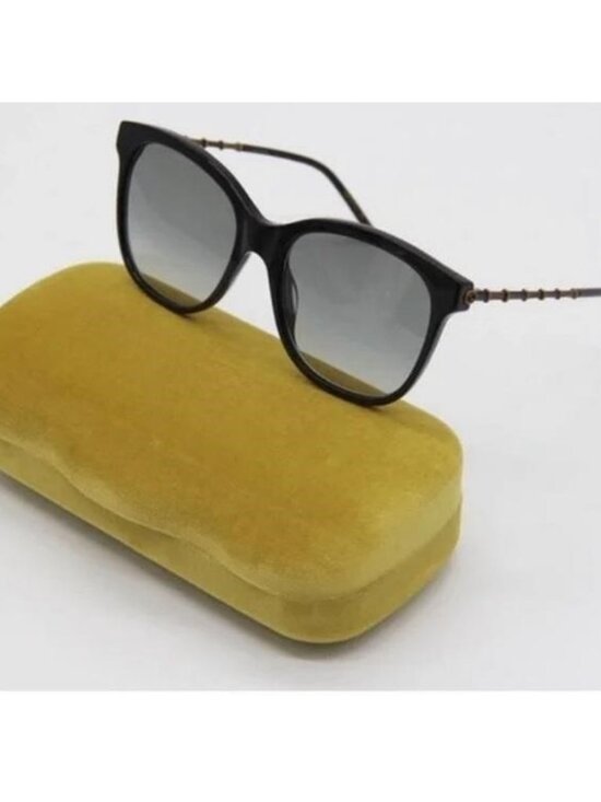 GUCCI WOMENS SQUARE BLACK GOLD GREY SUNGLASSES GG0654S-30008562-001 main image 5